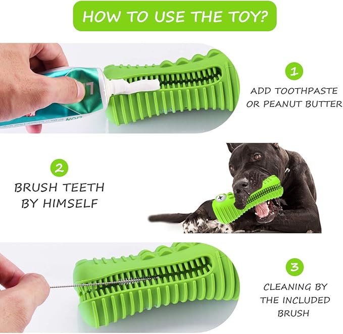 Dog Toys for Aggressive Chewers Large Medium Breed, Indestructible Dog Toothbrush Chew Toys, Squeaky Interactive Tough Extremely Durable, Dogs Toys to Keep Them Busy-Mewly Pet