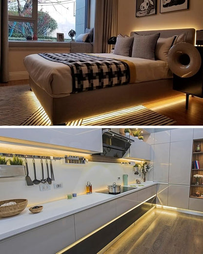 Aclorol COB Led Strip Light 12V 16.4ft Led Strip Lights 3000K Warm White 1600Leds CRI85+ Flexible LED Tape Lighting for Bedroom TV Party Home Indoor Decor(Power Supply&LED Dimmer Not Included)