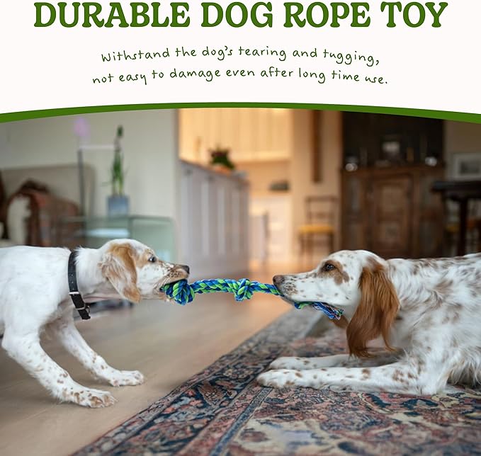 2 Pack Dog Rope Toy for Small Dogs, Puppy Teething Toys, Durable Cotton Puppy Chew Toys for Teething, Small Dog Toys for Aggressive Chewers, Interactive Tug of War Dog Toy for Puppies Boredom-Mewly Pet