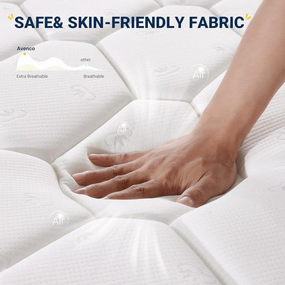 Avenco 6 Inch Full Mattress, Medium Soft, Breathable Fabric Cover & Adaptive Support, CertiPUR-US Certified, Full Size Mattresses in Guest and Kids Bedroom