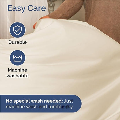 King Sheets Set 6 Piece - Includes 4 Pillowcases - Bed Sheets King Size - Soft Hotel Luxury Bedding - Cooling, Comfy, Cozy & Breathable - 1 Flat & 1 Fitted & 4 Pillowcases w/ Deep Pockets - Off White