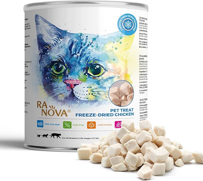 Freeze Dried Cat Treats - 100% Chicken Breast Grain Free Raw - Natural Balance Limited Ingredient High Protein Cat Snacks 140g/4.94oz - Picky Eater Challenger-Mewly Pet