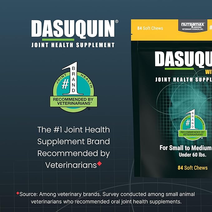 Nutramax Laboratories Dasuquin with MSM Soft Chews Small/Medium Dog 84 Count, brown-Mewly Pet