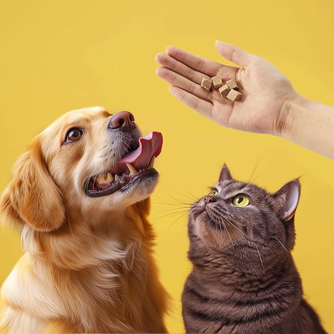 Jungle Calling Freeze Dried Cat Treats, 9.17 oz Single Ingredient Duck Meat for Cats Puppy Dogs, High Protein Food Topper Cube Healthy Dog Treat, Rawhide Free Snacks for Training Bites-Mewly Pet