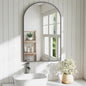DUMOS Black Metal Arch Vanity Rounded Rectangle Bathroom Mirrors for Over Sink Wall, 24x37 Inch Large Matte Mirror, Modern Decorative for Restroom, Farmhouse