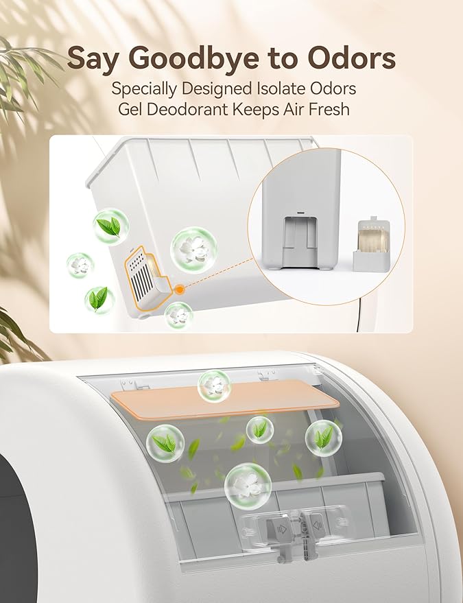 MeoWant Pet Odor Eliminator- 30-Day Continuous Automatic Cat Litter Box Odor Deodorant Gel Only Suitable for MW-SC01 / MW-SC02/MW-LB02 Cat Litter Box (6Pcs)-Mewly Pet
