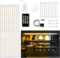 DAYBETTER Under Cabinet Lighting kit, 10 PCS LED Strip Lights with Remote, Dimmable Under Cabinet Lights for Kitchen Cabinet, Counter, TV Back,Showcase 2700K-6500K Warm to Daylight White,Timing,16.4ft