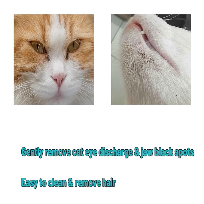 Emmeliestella Cat Head Brush, Cat acne Cleaner, Silicone bristles, not hurt the facial skin, Gently remove cat eye discharge & jaw black spots, Easy to handle & clean & remove hair, 2PCS-Mewly Pet