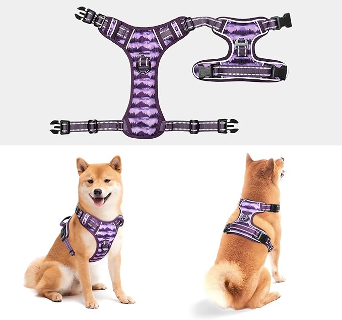 Timos Dog Harness,No-Pull Pet Harness Adjustable Soft Padded Dog Vest,Reflective No-Choke Pet Oxford Vest with Easy Control Handle for X-Large Dogs,Moon Night,XL-Mewly Pet