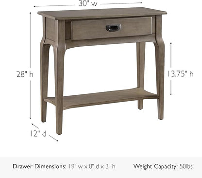 Leick Home Stratus Condo/Apartment Stand Hall Table, Smoke Gray