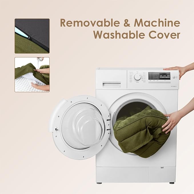 EHEYCIGA Orthopedic Dog Beds Large Sized Dog, Waterproof Memory Foam Pet Bed with Sides, Non-Slip Bottom Large Pet Bed with Washable Removable Cover, Olive Green-Mewly Pet