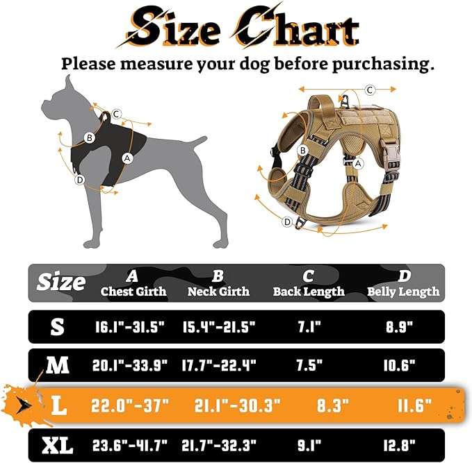 rabbitgoo Dog Harness for Large Dogs No Pull, Tactical Service Pet Vest with Molle and Control Handle, Adjustable and Reflective Military Harness for Easy Walking and Training, Brown, L-Mewly Pet