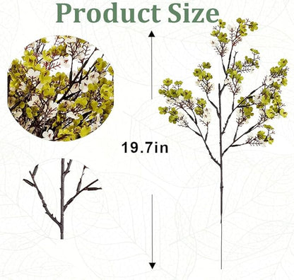 JAKY-Global Babys Breath Fabric Cloth Artificial Flowers 6 Bundle European Fake Silk Plants Decor Wedding Party Decoration Bouquets Real Touch DIY Home Garden (Green White)