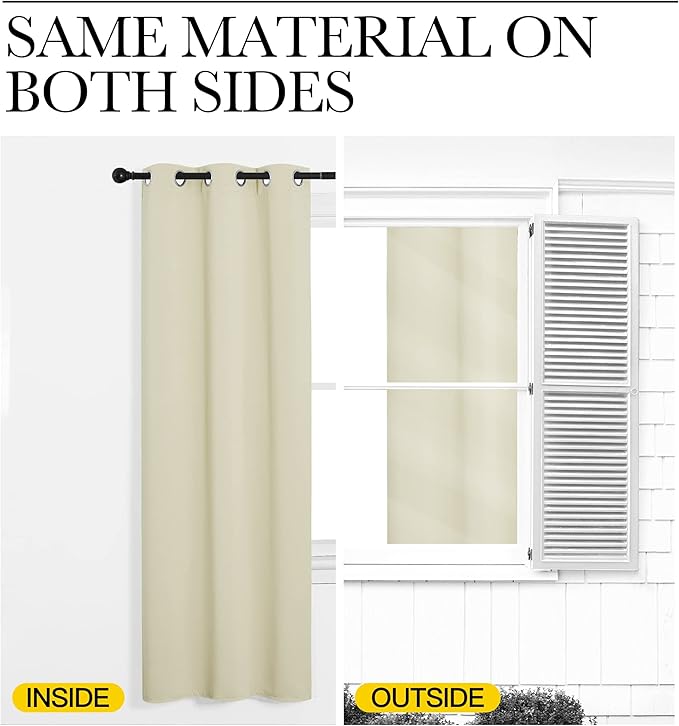 NICETOWN Room Separating Divider, Room Divider Curtain Screen Partition, Function Thermal Blackout Patio Door Curtain Panel, Sliding Door Insulated Curtain for Patio, Beige, 8.3ft Wide x 12ft Long