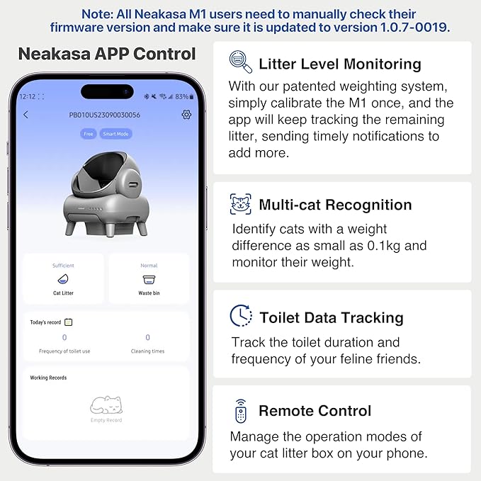 Neakasa M1 Open-Top Self Cleaning Cat Litter Box, Automatic Cat Litter Box with APP Control, Odor-Free Waste Disposal Includes Trash Bags-Mewly Pet