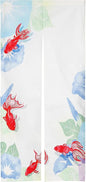 Noren Japanese Style Doorway Curtain with a Picture of Japanese Goldfish Printed on it (pattern2)