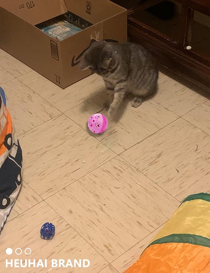 10-Pack Cat Toy Balls for Kittens and Adult Cats, Furry Fun (1.5'' - 2.1'', Cat Toys Value Pack)-Mewly Pet