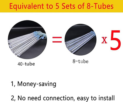 Kwaiffeo Outdoor Christmas Decorations, Waterproof 40-Tube Meteor Shower Lights for Xmas Wedding Party Hanging Decor, Wedding Decorations for Reception, Equivalent to 5 Sets of 8-Tubes, White