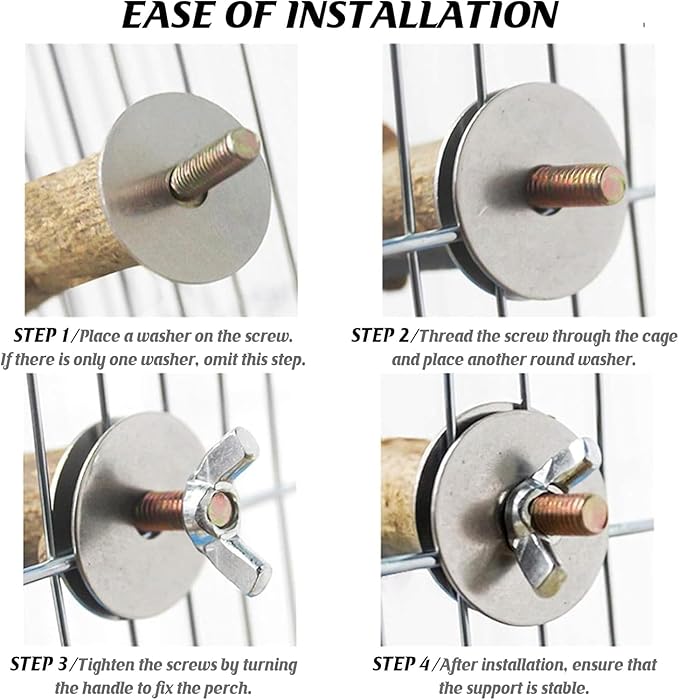 kathson 5pcs Natural Parrot Perch for Cage Wooden Bird Perches Grape Bird Stick Parakeet Climbing Standing Branches Toy Chewable Cage Accessories for Small Budgies Cockatiels Lovebirds-Mewly Pet