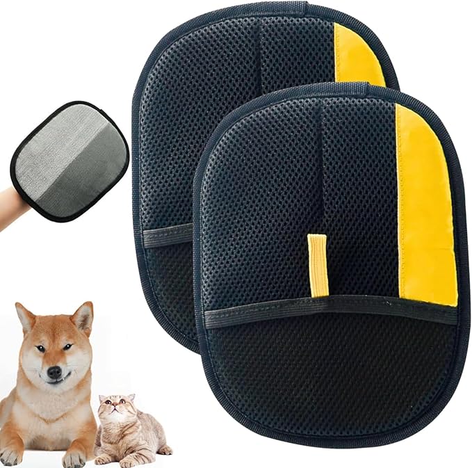 2PC Pet Hair Removal Glove,2025 New Reusable Pet Hair Removal Tool, Suitable for Bed Sheets, Sofas, Clothes, Carpets, Car Seats, and Static Gloves for Dogs and Cats-Mewly Pet