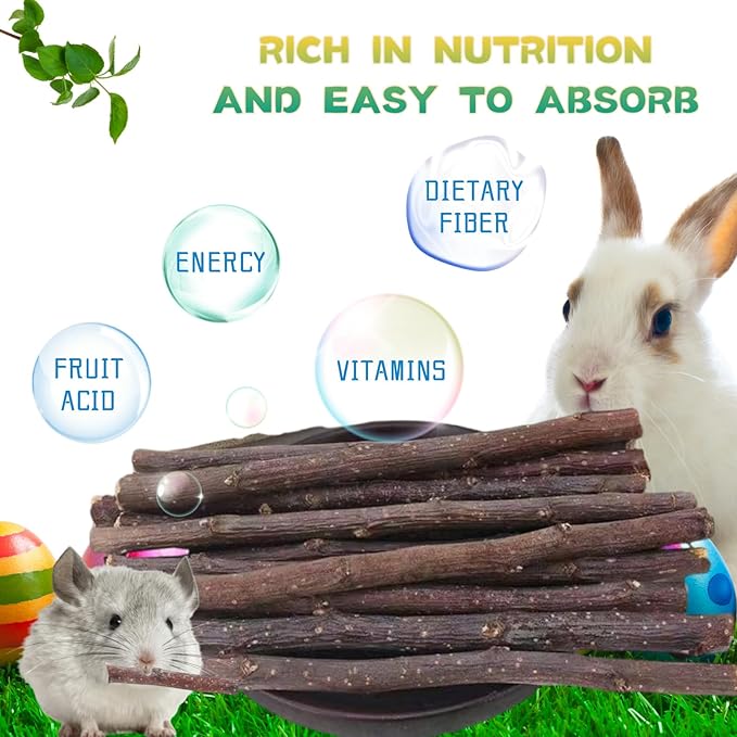 Rabbit Apple Stick Chewing Toy (Small)-Mewly Pet