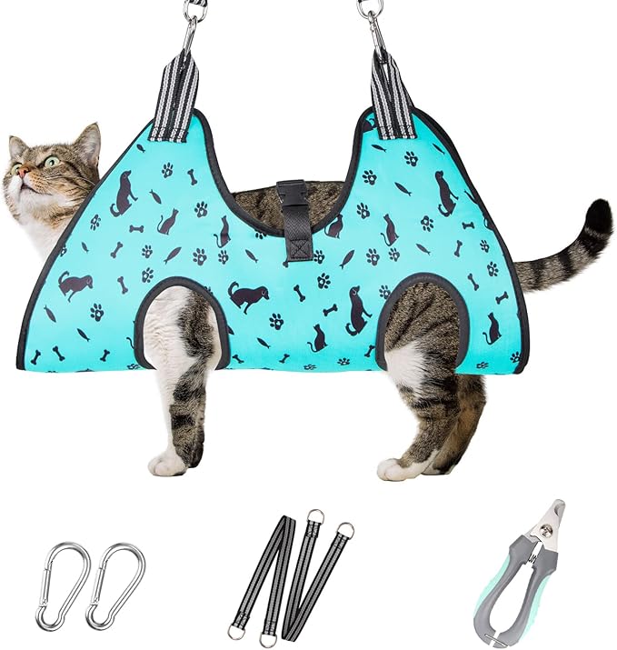 Dog&Cat Grooming Hammock - Pet Harness for Grooming Nail Trimming (XS 15lb), Dog Sling for Nail Clipping, Dog Hanging Holder for Cutting Nail with Nail Clippers-Mewly Pet