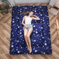 MAXYOYO Navy Starry Sky Japanese Floor Futon Mattress, Tatami Floor Mat Portable Camping Mattress Kids Sleeping Pad Foldable Rolling Up Floor Lounger Couch Bed Queen with Mattress Protector Cover