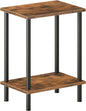 HOOBRO End Table, Small Side Table, Nightstand with 2-Layer Storage Shelves, Sofa Table for Small Spaces, Living Room, Bedroom, Stable Frame, Easy Assembly, Rustic Brown BF09BZ01