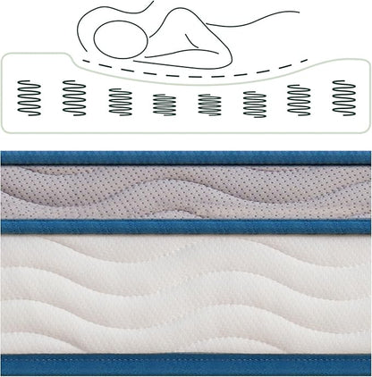ZINUS 6 Inch Spring Sensation Hybrid Mattress [New Version], Medium Firm Feel, Fiberglass Free, Youth and Guest Bedroom, Mattress in A Box, Twin
