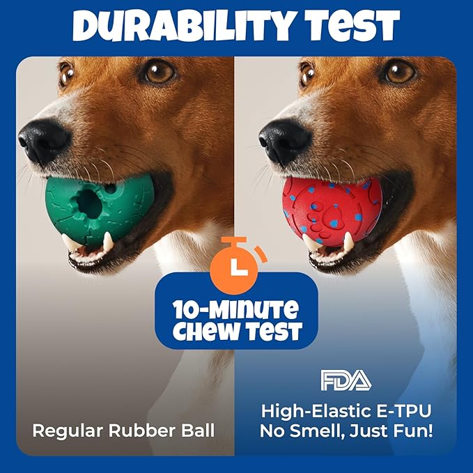 Dog Balls: Interactive Dog Ball Auto Rolling - Interactive Dog Toys for Aggressive Chewers - Bouncy & Throwable, Type-C Rechargeable, Washable, for Small & Medium & Large Dogs – Red-Mewly Pet
