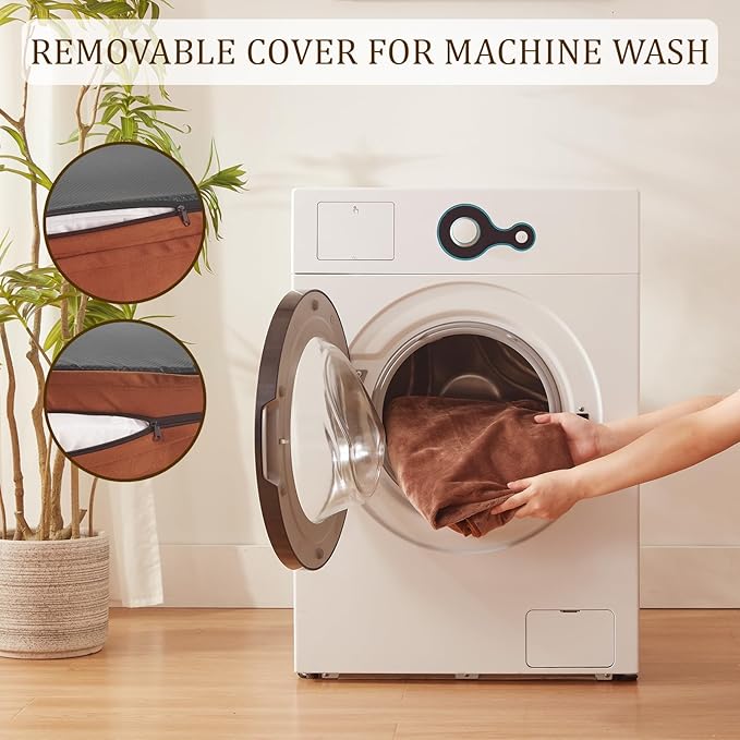 Bedfolks Orthopedic Dog Bed, Waterproof Dog Sofa Bed for Large Dogs, Egg Foam Pet Couch Bed with Removable Washable Cover and Nonslip Bottom, Brown-Mewly Pet