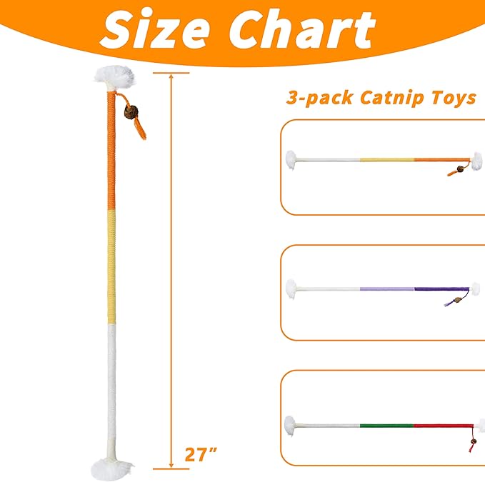 3pcs Safe Cat Rope Toy,Teeth Clean Toy for Cat, Cat Chew Toys for Indoor Cat,Kitten Interactive Toys-Mewly Pet