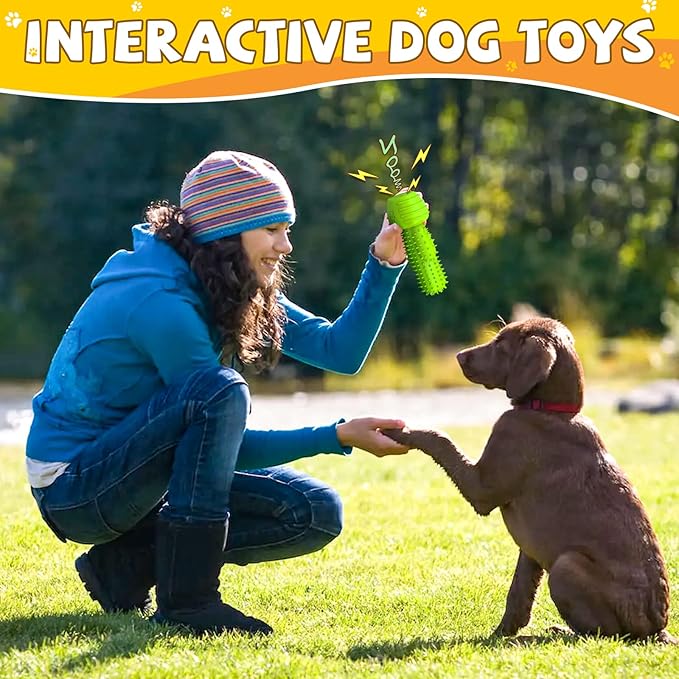 Christmas Dog Gifts, Dog Toys for Small Dogs Dog Toothbrush for Teething Cleaning, Rubber Squeaky Toys for Puppy-Mewly Pet