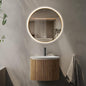 Niccy Round Led Mirror for Bathroom, 24" Backlit Mirror for Wall Circle Lighted Mirror with Gold Frame Anti-Fog, 3 Colors, HD Glass and IP65 Waterproof