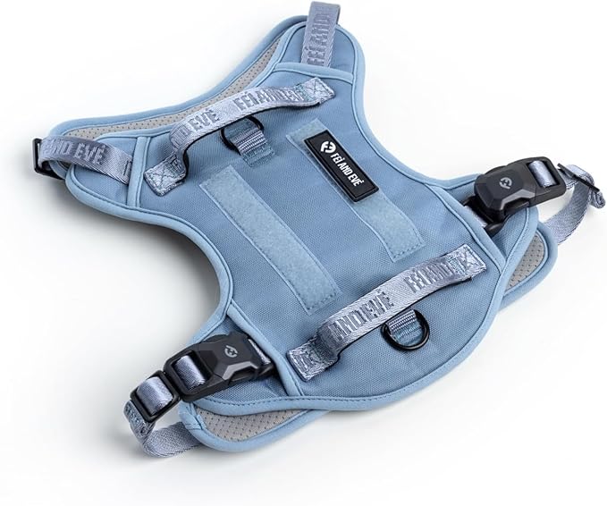 2025 New Edition, Fei & Eve MagEase Dog Harness - 3-Second Magnetic Buckles | 3-Point No-Pull Control | Heavy-Duty 900D Nylon | Dual Safety Handles | Breathable Mesh | Adjustable Fit |Small, Blue-Mewly Pet