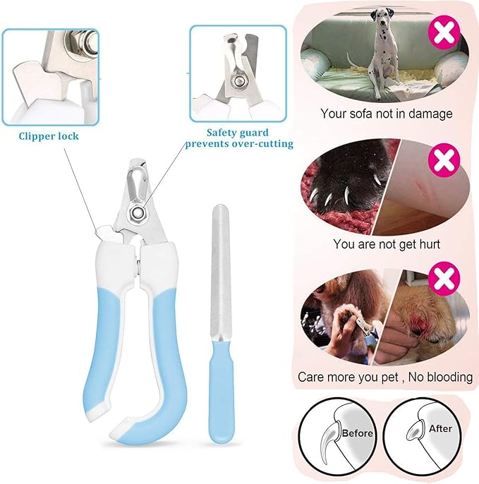 Pet Grooming kit, Professional Rechargeable Cordless Dog Grooming Clippers Kit Low Noise Electric Hair Trimming Clippers Set with Comb Guides, Stain Steel Scissors, Nail Kits and Popular groomi-Mewly Pet