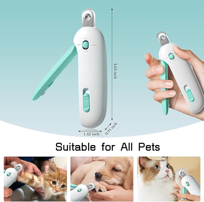 Dog Nail Clipper Cat Nail Trimmer, Adjustable Aperture, Safety-First Design, Inbuilt Nail File for Pets Claw Care Pet Grooming-Mewly Pet
