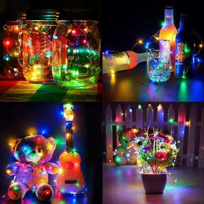 YKB 6 Pack Multicolor LED Starry String Lights with 20 Mini LEDs on 6.6FT/2M Copper Wire, Fairy Lights Powered by 2xCR2032(Incl) Batteries, for Wedding Table Holiday Halloween Christmas Decorations