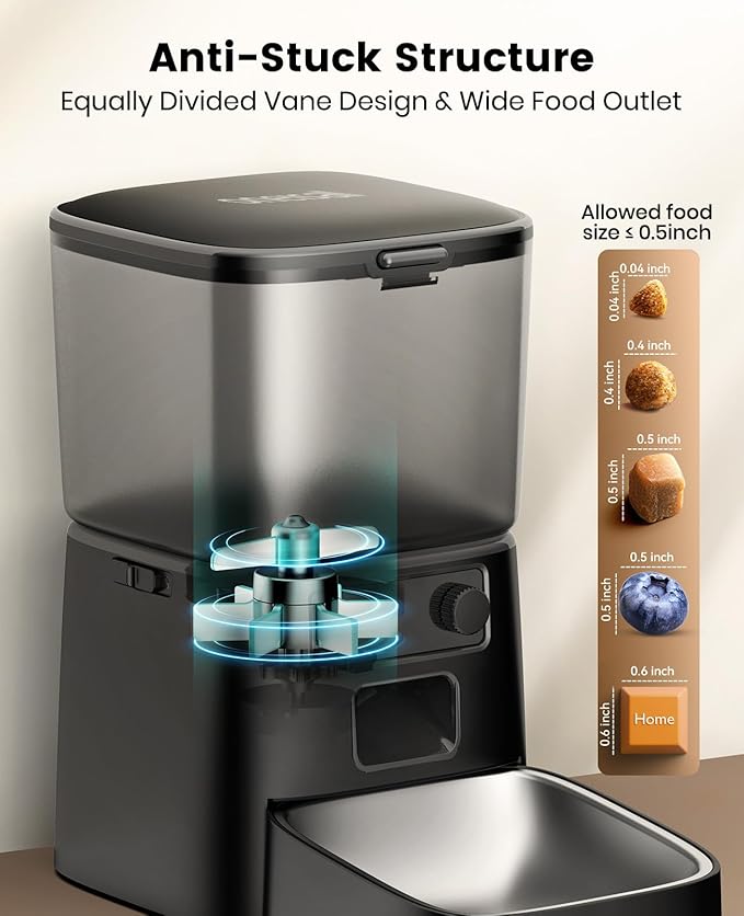 oneisall Automatic Cat Feeder, WiFi Cat Food Dispenser with App Control, Auto Cats Feeder Automatic for Dry Food, Smart Pet Food Dispenser with Portion Control for Small Pets Indoor-Mewly Pet