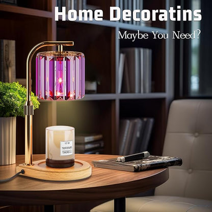 IN HAPPY Candle Warmer Lamp with Timer Dimmer-Adjustable Height, Birthday Gifts for Women Mom, House Warming Gifts New Home Decor, Wax Melt Warmer for Scented Jar Candles with 2 Bulbs (Purple)