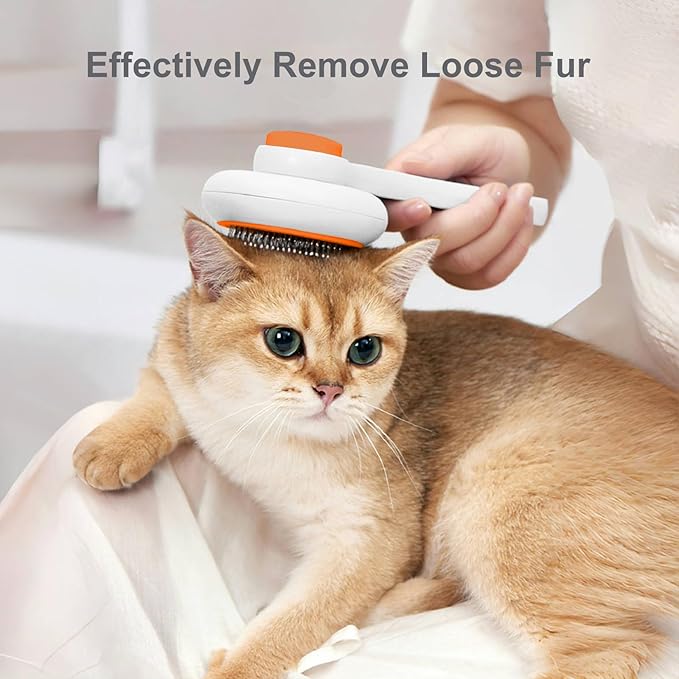 Cat Brush with Release Button, Pet Grooming Brushes for Shedding, Suitable for Long and Short Haired Cats and Dogs, Easy to Remove Removes Loose Undercoat-Mewly Pet