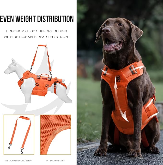 OneTigris Dog Lift Harness for Large Dogs, Dog Hip Support Brace, Full Body Dogs Lifter with Handles Invictus Multifunctional Mobility Assistance Vest for Back Legs-Mewly Pet