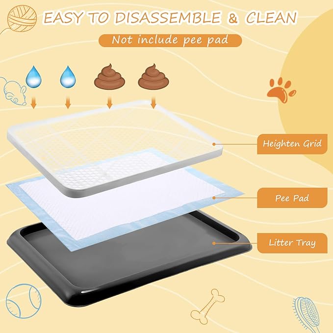 Mifoci 2 Pcs Dog Pee Pad Holder Potty Tray Portable Dog Litter Box Toilet Training for Indoor Outdoor Small Medium Large Pet Puppy(25.6 x 18.9 Inch)-Mewly Pet