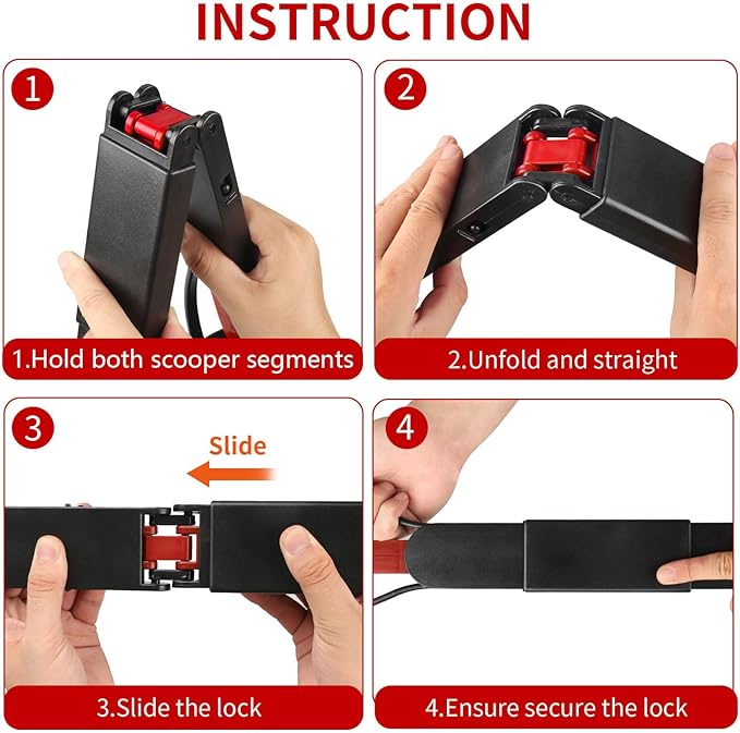 UPSKY 32'' Pooper Scooper for Large Small Dogs, Long Handle Dog Poop Scooper with Waste Bags, Portable Dog Poop Pick Up Tool, Folding Poop Scoop for Yard, Grass, Dirt, Gravel-Mewly Pet