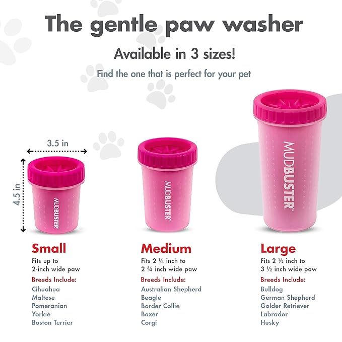 Dexas Dog Paw Cleaner, Small, Pink, Dog Accessories and Pet Supplies-Mewly Pet