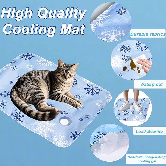 Dog Cooling Mat, Cooling Mat for Dogs & Cat, Provides Instant Relief for Small, Medium, Large Dogs, Washable, Non-Slip Design, Perfect for Hot Summer Days to Keep Pets Comfortable (L 23.6''*35.4'')-Mewly Pet
