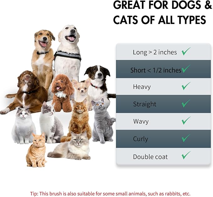 Dog Self Cleaning Slicker Brush for Shedding, Ideal for Short Long Haired Dogs, Including Cat. Removes Loose Fur, Undercoat, Mats, Tangled Hair. Suit for Large Medium Small Animal, Black-Mewly Pet