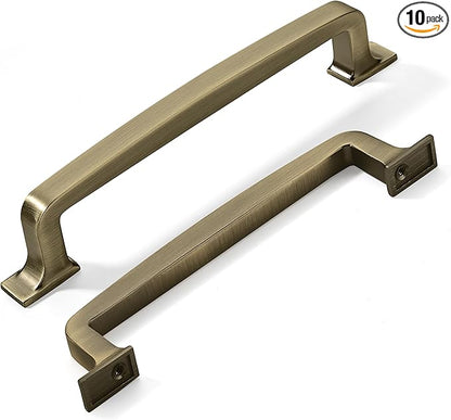 khtumeware 10 Pack 5 Inch Kitchen Cabinet Handles Brushed Antique Brass Cabinet Pulls Drawer Pulls Kitchen Cabinet Hardware Kitchen Handles for Cabinets Cupboard Handles Drawer Handles