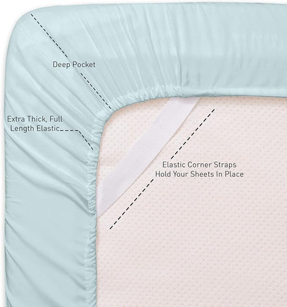 Twin Size Bed Sheets - 4 Piece 1500 Supreme Collection Fine Brushed Microfiber Deep Pocket Twin Sheet Set Bedding - 1 EXTRA PILLOW CASES, GREAT VALUE, Twin, Aqua
