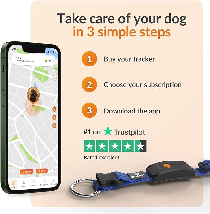 Weenect Dog XT - New GPS Collar for Dogs | XL Antenna | Waterproof | Ultra-Durable Integrated Julius-K9 Collar | Subscription Required-Mewly Pet